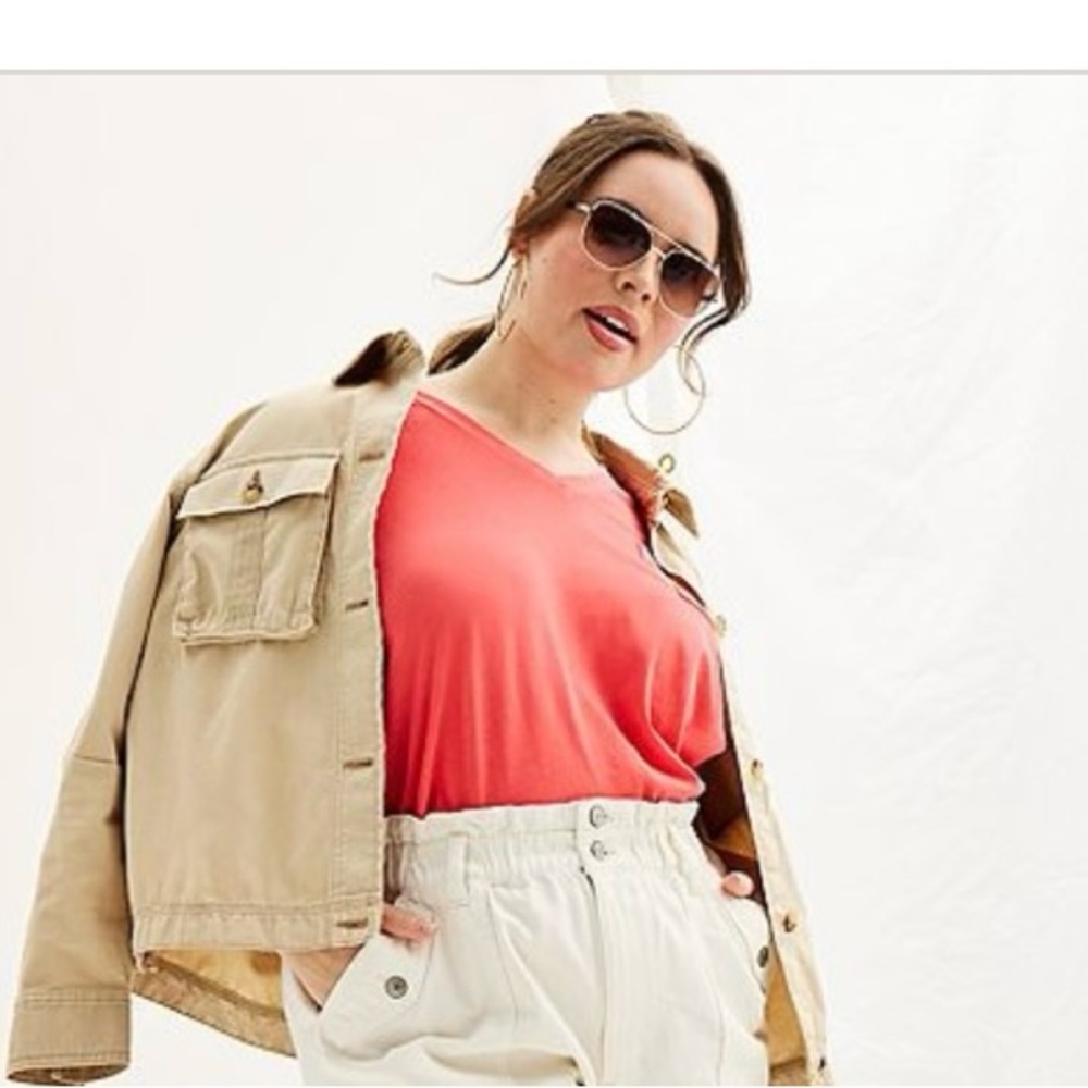 SO Women's JRS Jacket plus size 2XL colo beige button down light weight new!